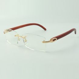 Monture de lunettes unie 3524012 avec pieds en bois d'origine et lentilles de 56 mm pour unisexe