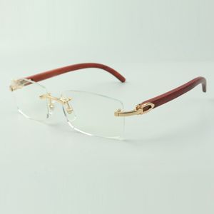 Monture de lunettes unie 3524012 avec pieds en bois d'origine et lentilles de 56 mm pour unisexe