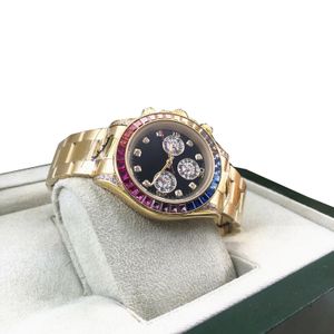 2021 Novela Calidad de acero Color Estado de ánimo 40 mm Relojes para hombre Mecánico 316L Acero inoxidable Movimiento automático Oro Diamante Relojes de pulsera Función Regalo de Navidad Niza