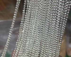 2021 Collier Chaînes Boule Plaqué Argent Brillant 45cm 18 pouces 1.2mm Idéal pour les carreaux de Scrabble, les pendentifs en verre, les bouchons de bouteilles et plus