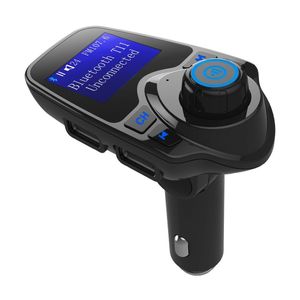 2021 T11 Bluetooth Kit manos libres para automóvil con cargador de puerto USB y transmisor FM Soporte para tarjeta TF Reproductor de música MP3 envío gratis