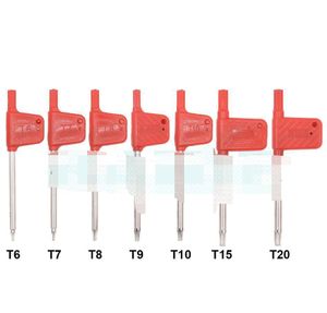 Destornillador Torx T6 T7 T8 T9 T10 T15 T20, llave inglesa, destornilladores pequeños con bandera roja