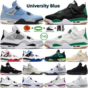 Mens 4 High OG 4s Zapatos de baloncesto Jumpman Alternativo Militar Gato Negro Universidad Azul Pino Verde Vela Amarillo Rojo Trueno Oreo Zafiro Hombres Mujeres Zapatillas de deporte Entrenadores