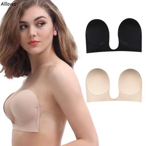 Soutiens-gorge sans bretelles Invisible Push Up Soutien-Gorge Silicone Soutien-Gorge Profonde U Sous-Vêtements Robe De Noce Collant Auto-adhésif CL2346