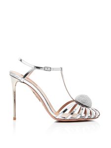 2021 Mujeres Lady Ladies Patente Patente 9.5cm Sandalias de tacón alto Sandalias de vestir zapatos Bola de diamantes Sandalias sólidas Bodas de boda de banda estrecha 34-42