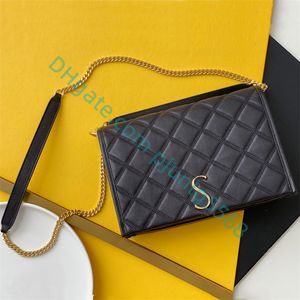 Bolsos de diseñador Diseñador de lujo para mujer Bolsos de hombro bolso de cadena Bolsos con solapa verificar línea de terciopelo Monedero cruzado carta sólido broche cintura raya cuadrada billetera de lujo