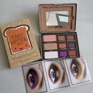 Paleta de sombras de ojos nacaradas de 9 colores, mantequilla de maní y gelatina, disco de sombra de ojos de rosa del desierto, placa de maquillaje de mármol, 2021