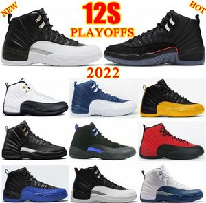 2022 12S Playoffs Utility Grind Chaussures de basket-ball 25e anniversaire Hommes 12 Baskets Triple Noir Gym Rouge Gris foncé Blanc Bleu Français Gamma Sports Baskets Eur 47 US 13
