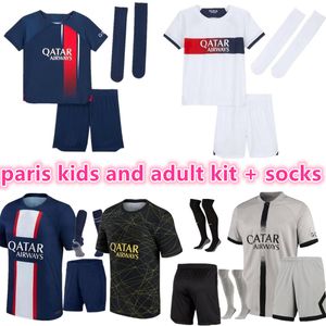 2023 2024 paris MBAPPE camisetas de fútbol maillot de foot MARQUINHOS VERRATTI cuarto 22 23 24 SERGIO RAMOS 4th psgs hommes enfants hombres adultos niños KIT establece camiseta de fútbol