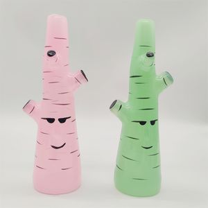 2022 9 pouces 3D Anime Cactus Rose Vert Épais Verre Bong Tuyau D'eau Narguilé Bécher Tabac Fumer Barboteur Tuyaux De Fumée Bongs Entrepôt US
