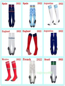 2022 Argentine Angleterre Brésil Espagne Soccer Soccer Mexico Brasil Football Socks 2023 Adultes Kids Sports Socks255d2729776