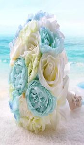 2022 Beach Summer Boded Bouquets para la novia 2019 Flores de boda baratas D467 Azul claro y color crema1584289