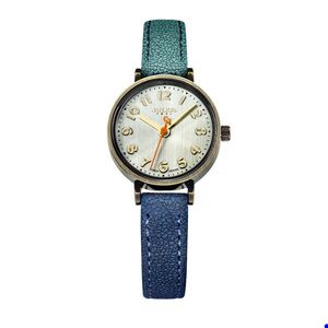 2022 Blue Jeans Reloj Mujeres Antiguo Cuarzo Julius Relojes Marca Casual Cool Gradiente Correa de cuero Bronce Whatch Reloj Relojes de pulsera Montre de Luxe Regalo K1