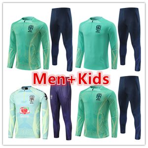 2022 Brazils Men Kids Soccer Tracks Costume Training Costume Jersey Set 22 23 MENSONS DE FOOTBALL MAISSEUR