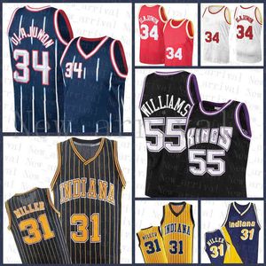 2022 barato de Hakeem 34 Ojuwon Basketball Jersey Reggie 31 Miller Jason 55 Williams Descuento