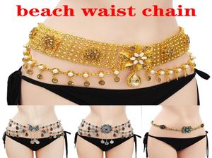 2022 Classic Luxury Women039 Summer plage Belt Ethnique Belly Dance Chain Tassel Flower Flowerfly Ashaped Accessoires Drop705881062407