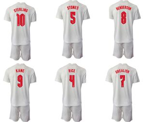 2022 Calidad tailandesa personalizada STERLING 10 Conjuntos de camisetas de fútbol con pantalones cortos KANE 9 LINGARD 7 VARDY 11 RASHFORD 19 DELE 20 Kits de fútbol usan venta al por mayor popular