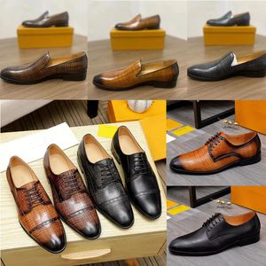 2022 Diseño de moda de lujo Zapatos de vestir Hombres Negro marrón amarillo 100% Cuero Punta estrecha Hombres Oxfords de negocios caballeros Cordones a rayas transpirables zapatos cómodos casuales