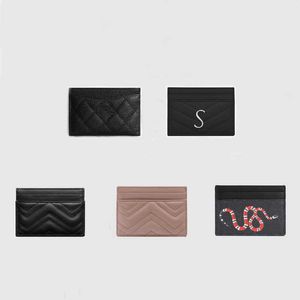 2022 Designer Credit Id Card Holder Purse Luxury Slim Sheepskin Leather Wallet Money Bags Big Plaid Cardholder Case pour Hommes Femmes Mode