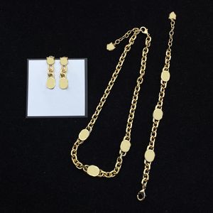 2022 Designer Earrings Gold Bracelets Mens Pendant Necklaces For Women Luxury Letters Jewelry Suit Fashion Love Bracelet Chain Link 22042801
