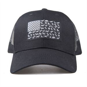 2022 Mode Noir Chapeaux Lavé Mesh Retour USA Drapeaux Dinosaure Creux Messy Bun Coton Casquette De Baseball Chapeau De Camionneur Été Soleil Caps DHL CPA4325