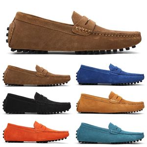 2022 Moda Hombres Zapatos para correr Negro Azul Vino Rojo Marrón Transpirable Cómodo Hombre Entrenador Zapato de lona para hombre Deporte Zapatillas de deporte Corredores Yardage 40-45