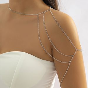 Collar de cadena de hombro con borlas de hierro para mujer, accesorios de ropa para la parte superior del brazo, joyería corporal para Festival, novedad de 2022