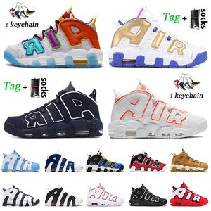 2022 Mode Femmes Hommes Uptempos Basketball Chaussures Scottie Pippen Athletic Sneakers Multicolore Noir Blanc Varsity Red UNC Bulls Hoops Pack Midnight Navy Trainers