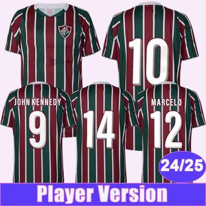 24 25 Jugador de Fluminense Mens Jerseys Akeno Ganso Andre G. Cano Guga Marcelo John Kennedy Camisas de fútbol Home Uniformes de manga corta