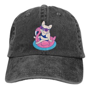 Frenchie On Flamingo – chapeau de soleil en Denim pour adultes, casquette de Baseball réglable, classique, Vintage, 2022