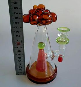 2022 Honeycomb Bong Recycler Gravity Hookah Glass Ash Catcher Hookahs Boquilla de bomba Triángulo de uva Bongs engrosados Plataforma petrolera Bubble Bong Altura total de 7,4 pulgadas