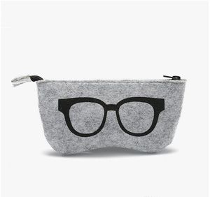 2022 dernière fermeture éclair lunettes sac lunettes de soleil boîte portable feutre compressé sac protecteur sac de rangement sans fermeture éclair 18.5*9 cm