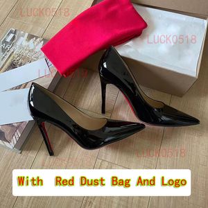 2023 Luxe So Kate Pompes Marque Chaussures à fond rouge pour femmes Chaussure à talons hauts 8cm 10cm 12cm Chaussure à bout pointu Femme noir / nu Sheos 35-45