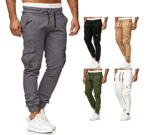 Pantalon Cargo pour hommes, Streetwear, couleur unie, jogging, sport, automne et printemps, pantalon de survêtement décontracté