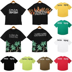 2024 Tees camiseta moda de verano para hombre para mujer diseñadores camisetas de manga larga tops palmas letra algodón camisetas ropa polos manga corta ropa de alta calidad