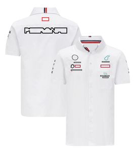 2022 Nouveau T-shirt de l'équipe F1 Chemise à boutons Chemise d'été à manches courtes Formule 1 T-shirt à manches courtes pour hommes Fan Jersey Racing Team Logo Grande taille personnalisé