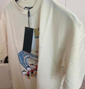 2022 Nueva marca de moda Diseñador de camisetas para mujeres Camiseta de algodón para hombres de gama alta Cuello redondo Tejido de doble hilo Suave y cómodo Harajuku clásico