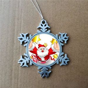 2022 nueva moda Diy Sublimación Metal Copo de nieve Adornos de Navidad Transferencia caliente Impresión Consumibles en blanco Ornamento Regalos Dos caras Srinting de calidad superior