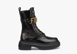 2022 New Graphy Martin Boots Tela de cuero con cuentas de ala abierta negra con accesorios de metal dorado, ojales, cremallera, vanguardista de moda, caja de cinturón de tamaño 35-42