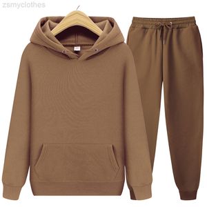 Nouveau sweat à capuche hommes dames tenue décontracté vêtements de sport costume couleur unie pull pantalon costume automne et hiver costume de mode