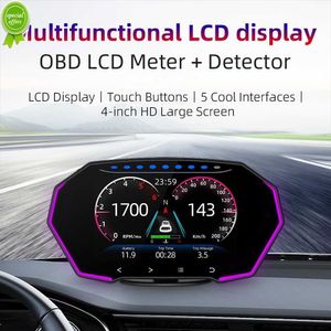 2022 nouveau HUD affichage tête haute double système OBD2 GPS compteur de vitesse alarme jauge numérique 4 pouces LCD écran tactile accessoires de voiture F11