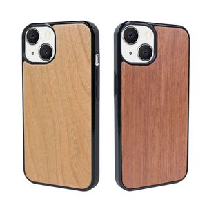 2022 Nuevo producto Cajas de teléfono ecológicas para iPhone 11 12 13 Pro X XR XS Max 2022 Moda Cherry Wood TPU Cubierta trasera en blanco Shell Top-Selling