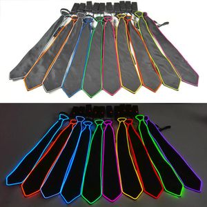 2022 New Style Mens Light Up El Wire Bow Tie Coldie Sound Activé LED Men Lights Bowtie Wedding Glow Party Supplies