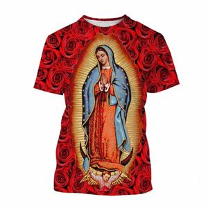 2022 Nouvel été Fi 3D T-shirt Bled Virgin MaryJesus Imprimer Faith Love Hope Hommes / Femmes Persality Élégant Casual T-shirt l6tp #