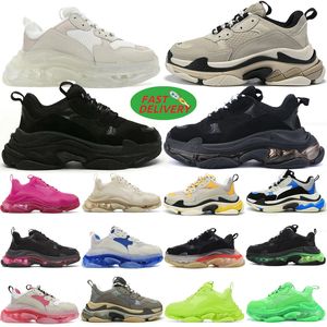 Chaussures de créateurs triple s hommes femmes chaussures de sport baskets à plateforme noir blanc gris rouge rose bleu Royal Neon Green baskets pour hommes Tennis