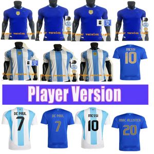 Argentina Ligera y cómoda 24 25 Messiss Home Away Jersey J.Aarez Soccer Jerseys Maria Dybala Martinez Allister E.Fernandez Maradona Versión de jugadores