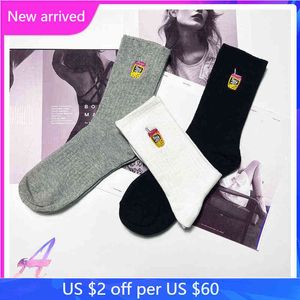 2022 SS Human Made Chaussettes Hommes Femmes Mouvement Bas Petit Canard Volant Chaussette Le Tube De Broderie Chaussettes T220803