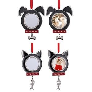 2022 SUBLIMACIÓN Pendientes en blanco Adornos de Navidad Diy Regalo Dog Cat Pet Pet Home Decoración Al por mayor