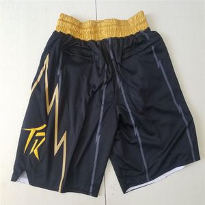 2022 Equipo Baseketball Shorts City Black Gold TR Running Ropa deportiva con bolsillos con cremallera Tamaño S-XXL Mix Match Orden Alta Calidad277W