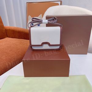 Sac de massage pour femme La dernière chaîne d'identification en toile Sac à main à épaule unique Léger et grand Riz polyvalent Épissage blanc marron